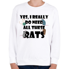PRINTFASHION Need rats - Gyerek pulóver - Fehér gyerek pulóver, kardigán