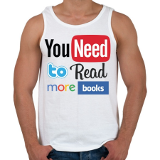 PRINTFASHION Need to read more book - Férfi atléta - Fehér atléta, trikó