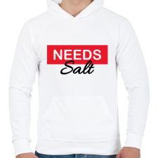 PRINTFASHION Needs salt - Férfi kapucnis pulóver - Fehér férfi pulóver, kardigán