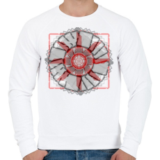 PRINTFASHION négyzetek - Férfi pulóver - Fehér