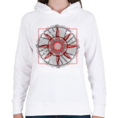 PRINTFASHION négyzetek - Női kapucnis pulóver - Fehér