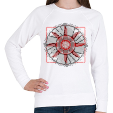 PRINTFASHION négyzetek - Női pulóver - Fehér női pulóver, kardigán