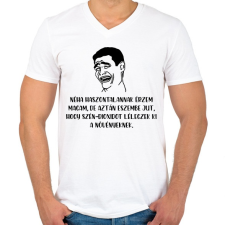 PRINTFASHION Néha haszontalannak érzem magam - Férfi V-nyakú póló - Fehér férfi póló