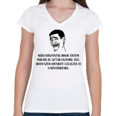 PRINTFASHION Néha haszontalannak érzem magam - Női V-nyakú póló - Fehér