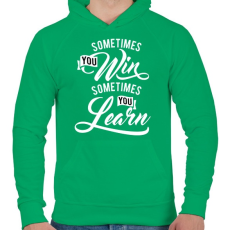 PRINTFASHION Néha nyersz, néha okulsz - Férfi kapucnis pulóver - Zöld