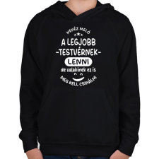 PRINTFASHION Nehéz meló a legjobb testvérnek lenni - Gyerek kapucnis pulóver - Fekete gyerek pulóver, kardigán