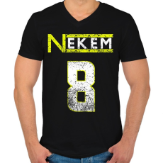 PRINTFASHION nekem 8 - Férfi V-nyakú póló - Fekete