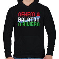 PRINTFASHION NEKEM A BALATON A RIVIÉRA - Férfi kapucnis pulóver - Fekete