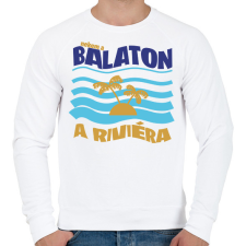 PRINTFASHION Nekem a Balaton a Riviéra - Férfi pulóver - Fehér férfi pulóver, kardigán
