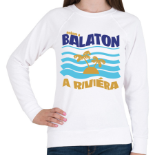PRINTFASHION Nekem a Balaton a Riviéra - Női pulóver - Fehér női pulóver, kardigán