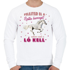 PRINTFASHION Nekem csak a ló kell - Férfi pulóver - Fehér férfi pulóver, kardigán