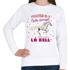 PRINTFASHION Nekem csak a ló kell - Női pulóver - Fehér
