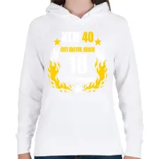 PRINTFASHION Nem 40 éves vagyok - Női kapucnis pulóver - Fehér női pulóver, kardigán