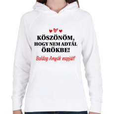 PRINTFASHION Nem adtál örökbe - Női kapucnis pulóver - Fehér