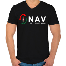 PRINTFASHION Nem agyalunk vedelünk - Férfi V-nyakú póló - Fekete férfi póló