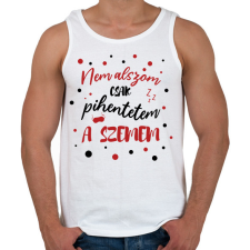 PRINTFASHION Nem alszom - Férfi atléta - Fehér atléta, trikó