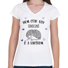 PRINTFASHION Nem csak egy sündisznó - Női V-nyakú póló - Fehér női póló