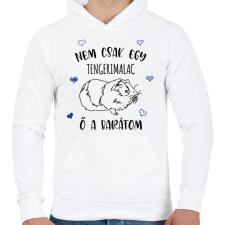PRINTFASHION Nem csak egy tengerimalac - Férfi kapucnis pulóver - Fehér férfi pulóver, kardigán