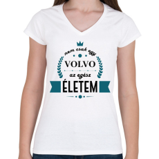 PRINTFASHION Nem csak egy Volvo - Női V-nyakú póló - Fehér