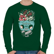 PRINTFASHION Nem csak zene - Férfi pulóver - Sötétzöld