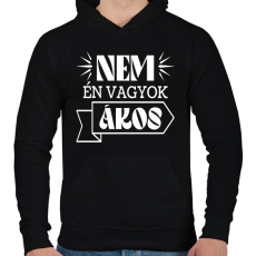 PRINTFASHION Nem én vagyok - Névvel (fehér) - Férfi kapucnis pulóver - Fekete