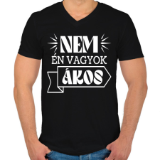 PRINTFASHION Nem én vagyok - Névvel (fehér) - Férfi V-nyakú póló - Fekete férfi póló