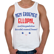 PRINTFASHION Nem érdemes ellopni - Táska minta - Férfi atléta - Fehér atléta, trikó