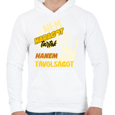 PRINTFASHION nem haragot tartok - Férfi kapucnis pulóver - Fehér férfi pulóver, kardigán