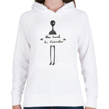 PRINTFASHION nem hiszek az emberekben - Női kapucnis pulóver - Fehér női pulóver, kardigán