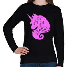 PRINTFASHION Nem hiszek az emberekben - Női pulóver - Fekete női pulóver, kardigán