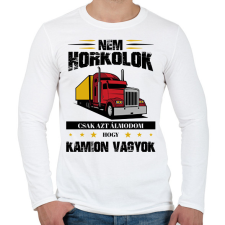 PRINTFASHION Nem horkolok - Kamion - Férfi hosszú ujjú póló - Fehér férfi póló