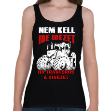 PRINTFASHION Nem kell ide idézet, ha traktoros a kinézet - Női atléta - Fekete