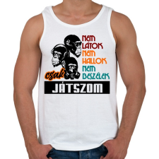 PRINTFASHION nem látok nem hallok játszom - Férfi atléta - Fehér atléta, trikó