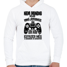 PRINTFASHION Nem mindig játszom videó játékokkal... - Férfi kapucnis pulóver - Fehér férfi pulóver, kardigán