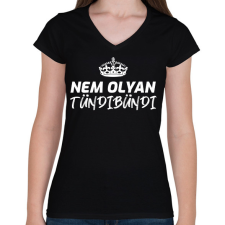 PRINTFASHION NEM OLYAN TÜNDIBÜNDI - Női V-nyakú póló - Fekete női póló