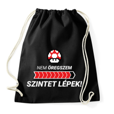 PRINTFASHION Nem öregszem, szintet lépek! - Sportzsák, Tornazsák - Fekete tornazsák