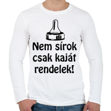 PRINTFASHION Nem sírok csak kaját rendelek - Férfi hosszú ujjú póló - Fehér férfi póló