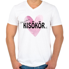 PRINTFASHION Nem szabad a Kisökörnek... - Férfi V-nyakú póló - Fehér férfi póló