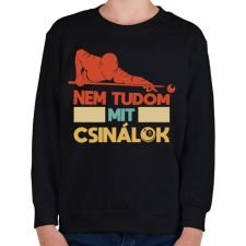 PRINTFASHION Nem tudom - Biliárd - Gyerek pulóver - Fekete gyerek pulóver, kardigán
