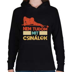 PRINTFASHION Nem tudom - Biliárd - Női kapucnis pulóver - Fekete