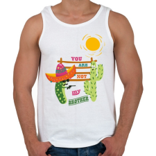 PRINTFASHION Nem vagy a testvérem! - Férfi atléta - Fehér atléta, trikó