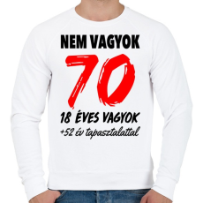 PRINTFASHION Nem vagyok 70! - Férfi pulóver - Fehér