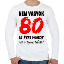 PRINTFASHION Nem vagyok 80! - Férfi hosszú ujjú póló - Fehér férfi póló