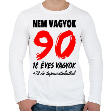 PRINTFASHION Nem vagyok 90! - Férfi hosszú ujjú póló - Fehér férfi póló