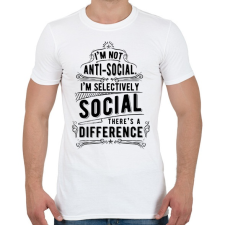 PRINTFASHION Nem vagyok antiszociális - Férfi póló - Fehér férfi póló