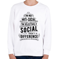 PRINTFASHION Nem vagyok antiszociális - Gyerek pulóver - Fehér gyerek pulóver, kardigán