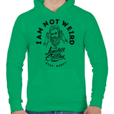 PRINTFASHION Nem vagyok furcsa - Férfi kapucnis pulóver - Zöld férfi pulóver, kardigán
