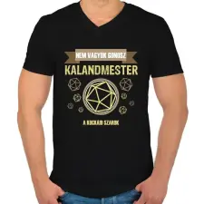 PRINTFASHION Nem vagyok gonosz kalandmester - Férfi V-nyakú póló - Fekete férfi póló