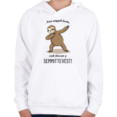 PRINTFASHION Nem vagyok lusta - Lajháros - Gyerek kapucnis pulóver - Fehér