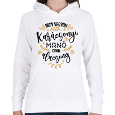 PRINTFASHION Nem vagyok manó - Női kapucnis pulóver - Fehér női pulóver, kardigán